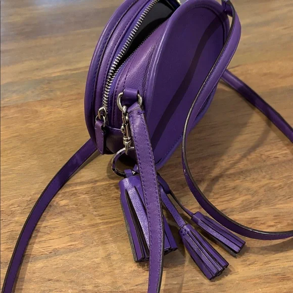 Coach Purple Leather Legacy Canteen Crossbody Bag with Leather Tassel - Picture 6 of 7